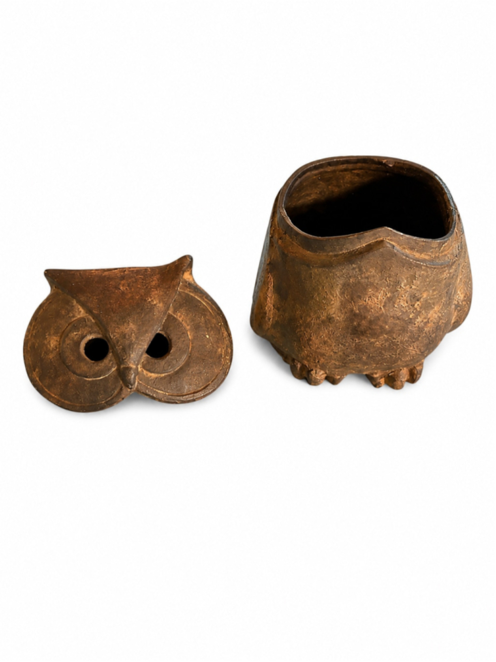 VTG 1960s Japanese Cast Iron Owl Lantern | MCM | Organic Modern | Incense Lamp - Picture 4 of 5